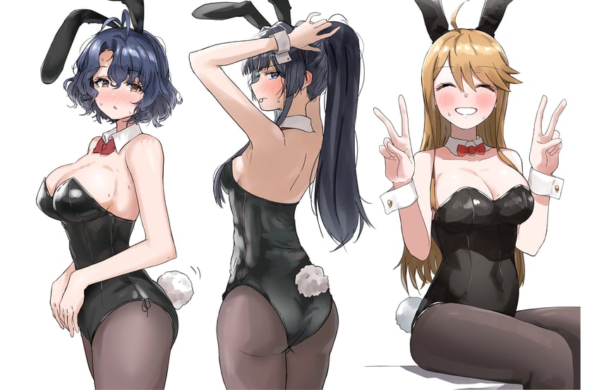 mogami shizuka, toyokawa fuka, and tokoro megumi (idolmaster and 1 more) drawn by pdal_(pdalhhh)