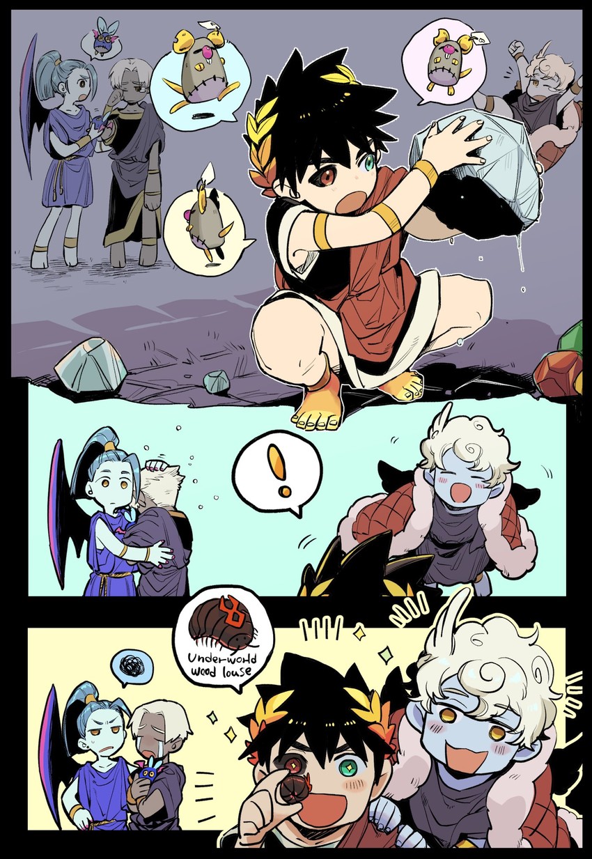 zagreus, thanatos, megaera, and hypnos (hades and 1 more) drawn by mochimochimochi