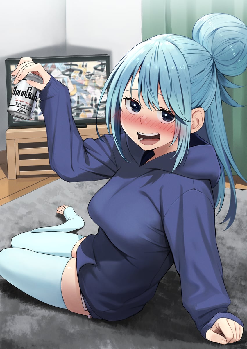 aqua, darkness, and satou kazuma (kono subarashii sekai ni shukufuku wo!) drawn by izawa_(bhive003)