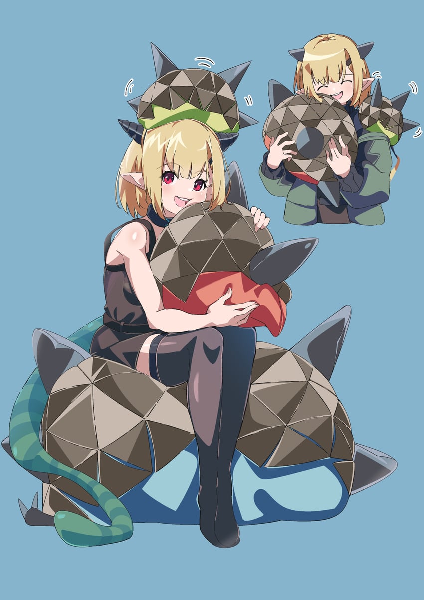 originium slug, vanilla, and kuro (arknights) drawn by sajimaririri