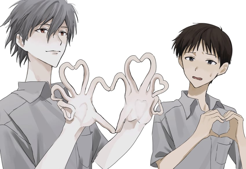 ikari shinji and nagisa kaworu (neon genesis evangelion) drawn by paupauuu_u