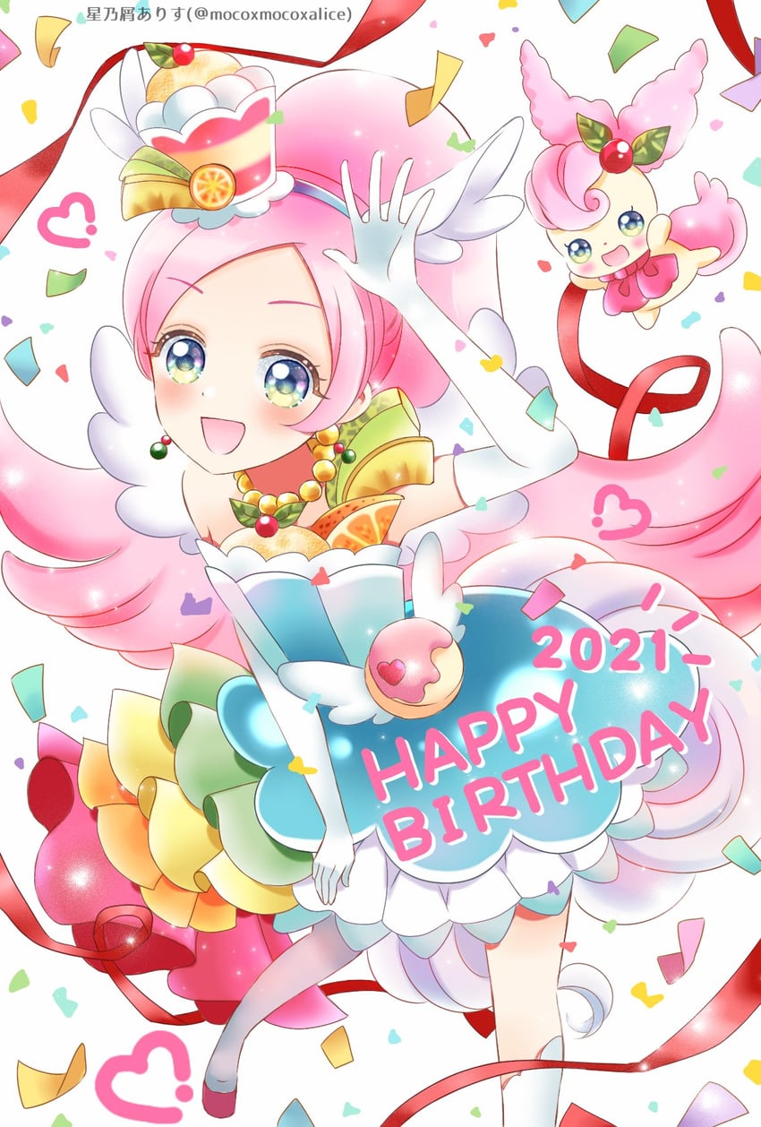 kirahoshi ciel, cure parfait, and kirarin (precure and 1 more) drawn by hoshinokuzu_alice