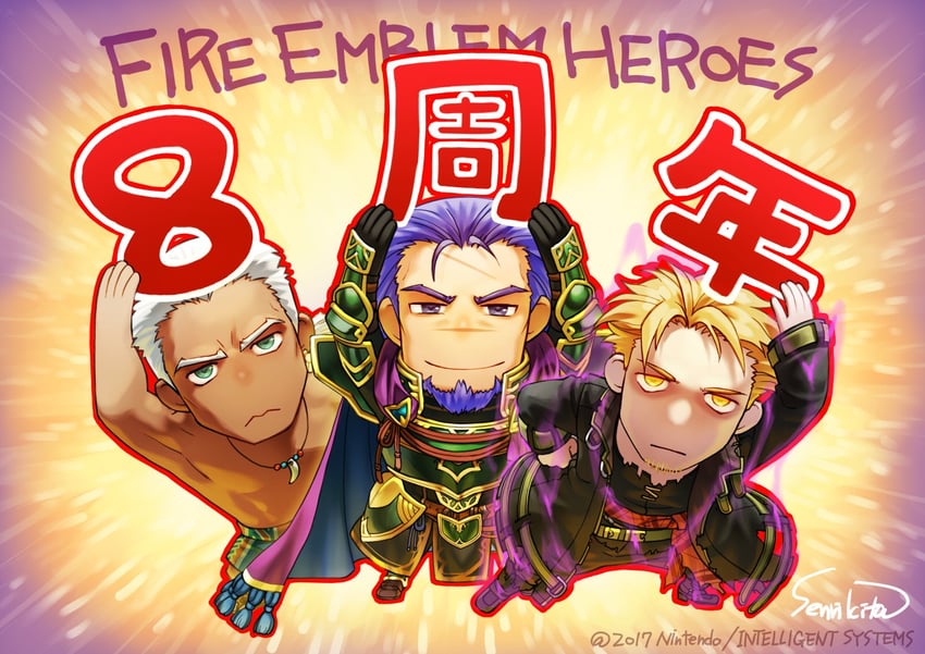 dedue molinaro, lloyd, and uther (fire emblem and 3 more) drawn by kita_senri