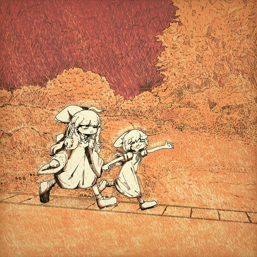 hakurei reimu, cirno, micha, and yamato (touhou and 1 more) drawn by muimui_(4242564muimui)