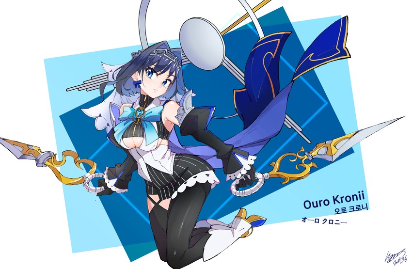 ouro kronii (hololive and 1 more) drawn by fomyu_(formula)