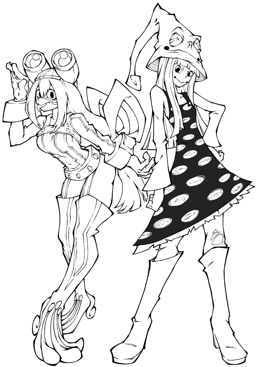 asui tsuyu and eruka frog (boku no hero academia and 1 more) drawn by kekel