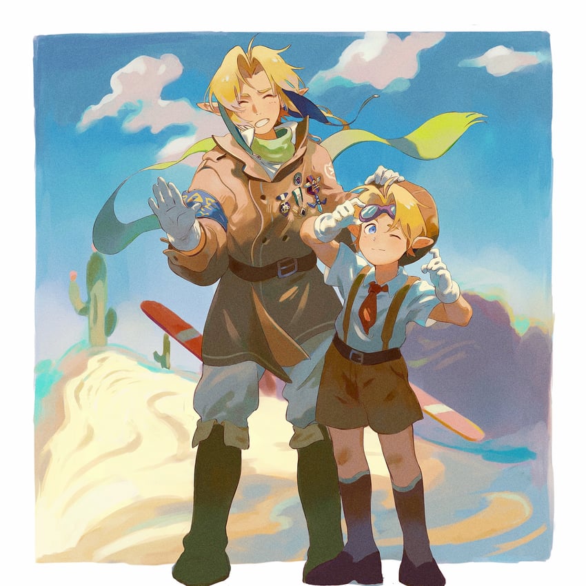 link and young link (the legend of zelda and 1 more) drawn by ricmoo3