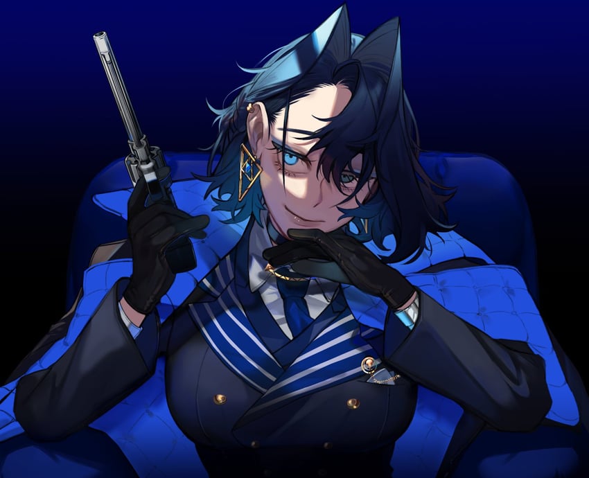 ouro kronii (hololive and 2 more) drawn by eus_ing