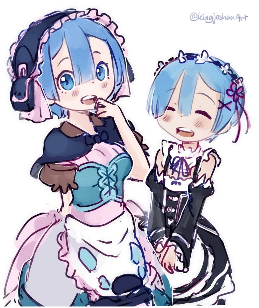rem and maruruk (re:zero kara hajimeru isekai seikatsu and 1 more) drawn by kingjoshua