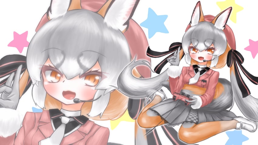 island fox (kemono friends and 1 more) drawn by itkr_226
