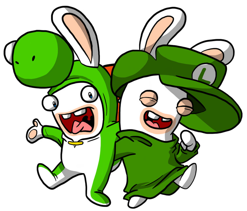 rabbid, rabbid luigi, and rabbid yoshi (mario and 2 more)