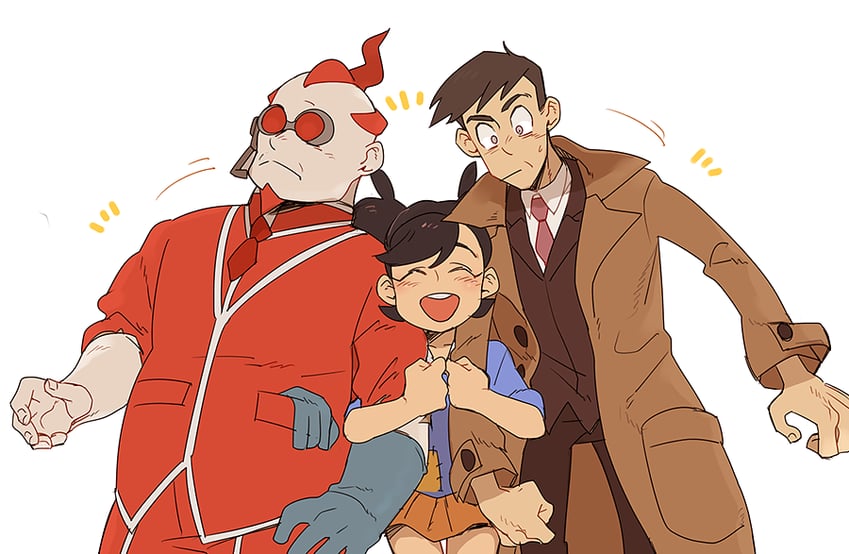 looker, emma, and xerosic (pokemon and 1 more) drawn by denbaa