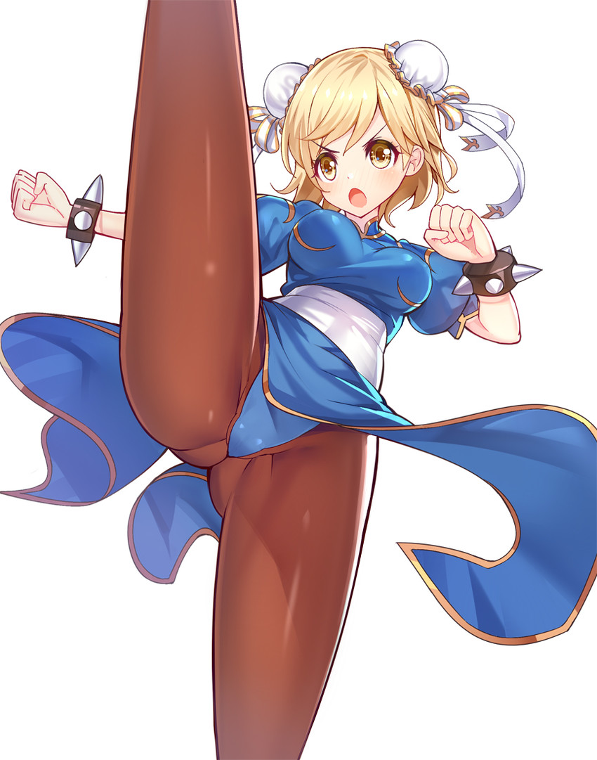 chun-li and djeeta (granblue fantasy and 1 more) drawn by ririko_(zhuoyandesailaer)