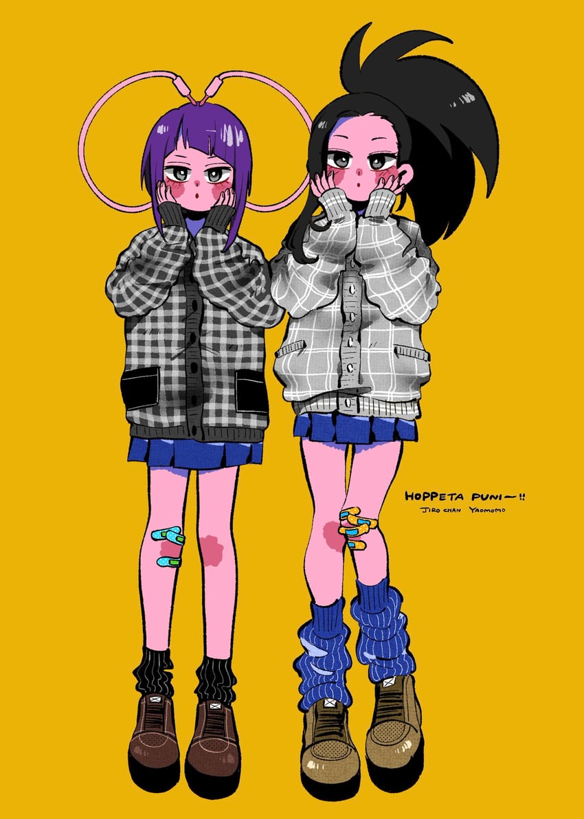 yaoyorozu momo and jiro kyoka (boku no hero academia) drawn by anna_(aannnaa3)