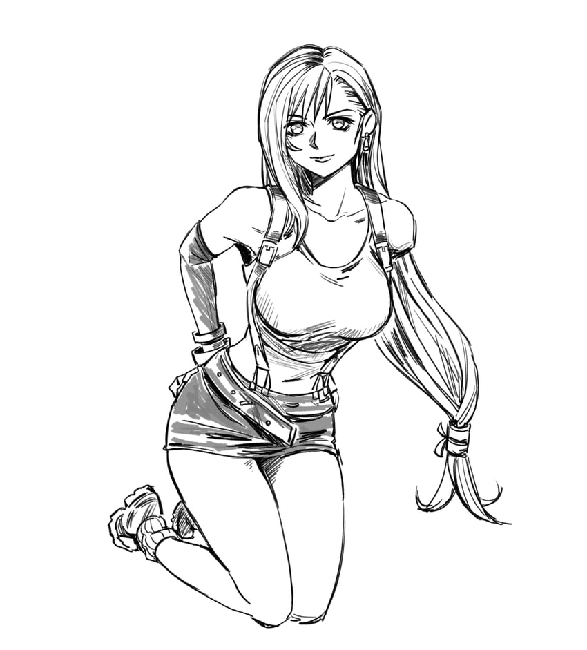 tifa lockhart (final fantasy and 1 more) drawn by morgengischt