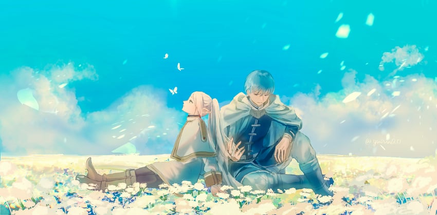 frieren and himmel (sousou no frieren) drawn by musbi_(yuiren)
