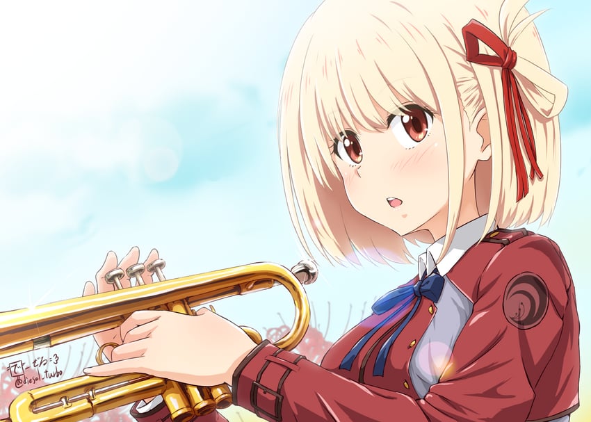 nishikigi chisato and anzai chika (lycoris recoil and 1 more) drawn by diesel-turbo