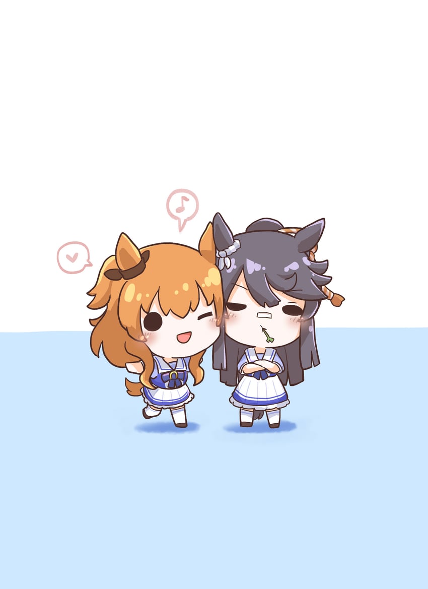 mayano top gun and narita brian (umamusume) drawn by chokueji