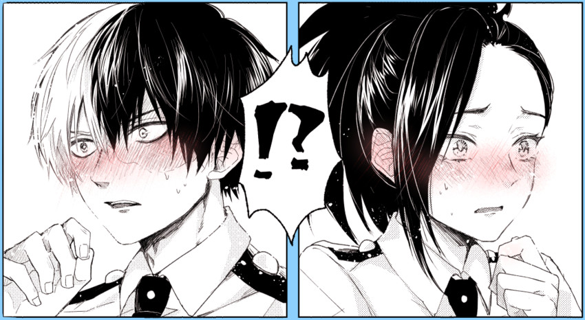 todoroki shoto and yaoyorozu momo (boku no hero academia) drawn by suzu_(tg_390)