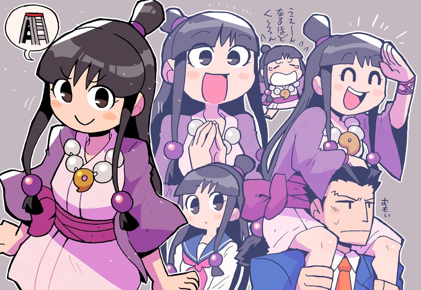 phoenix wright and maya fey (ace attorney) drawn by rariatto_(ganguri)