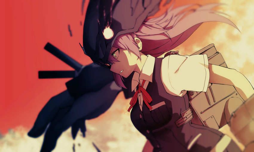 hagikaze and destroyer water oni (kantai collection) drawn by tsukamoto_minori