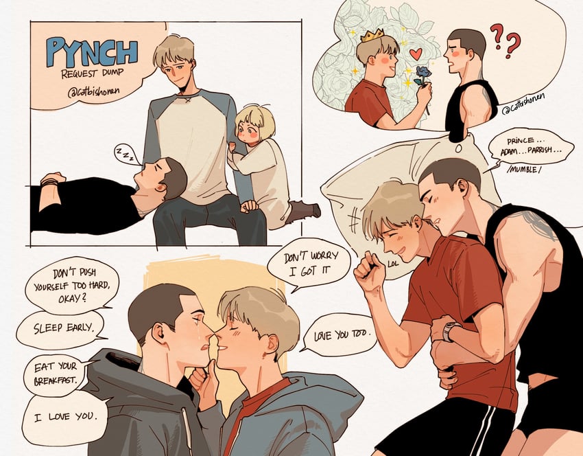 adam parrish, ronan lynch, and opal (the raven cycle) drawn by catbishonen