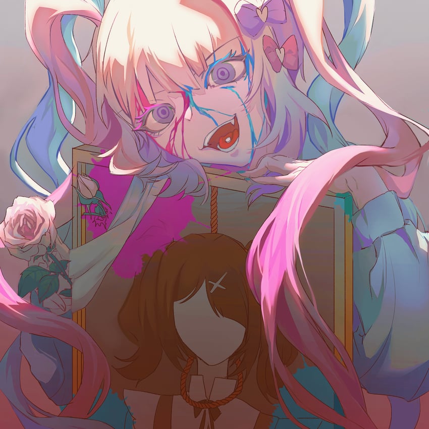 chouzetsusaikawa tenshi-chan and ame-chan (needy girl overdose) drawn by xieee999