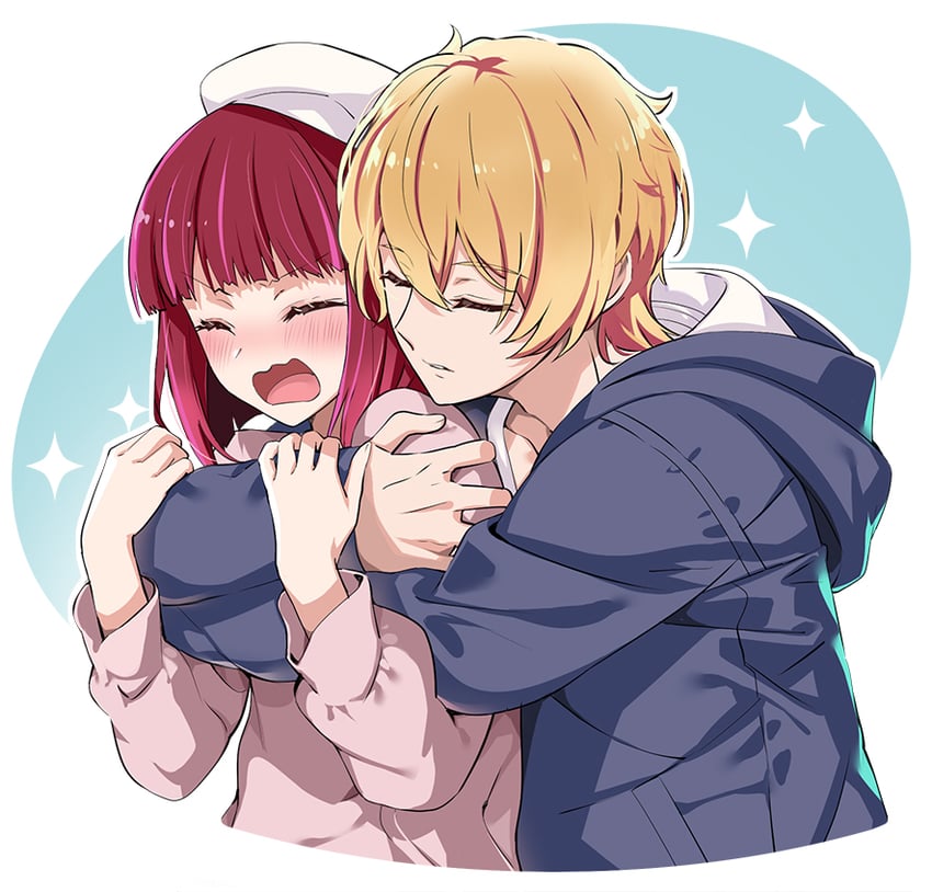 arima kana and hoshino aquamarine (oshi no ko) drawn by nyoro_(nyoronyoro000)