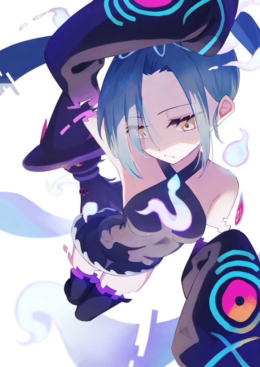 hatsune miku, mismagius, and ghost miku (pokemon and 2 more) drawn by 200f_(nifu)