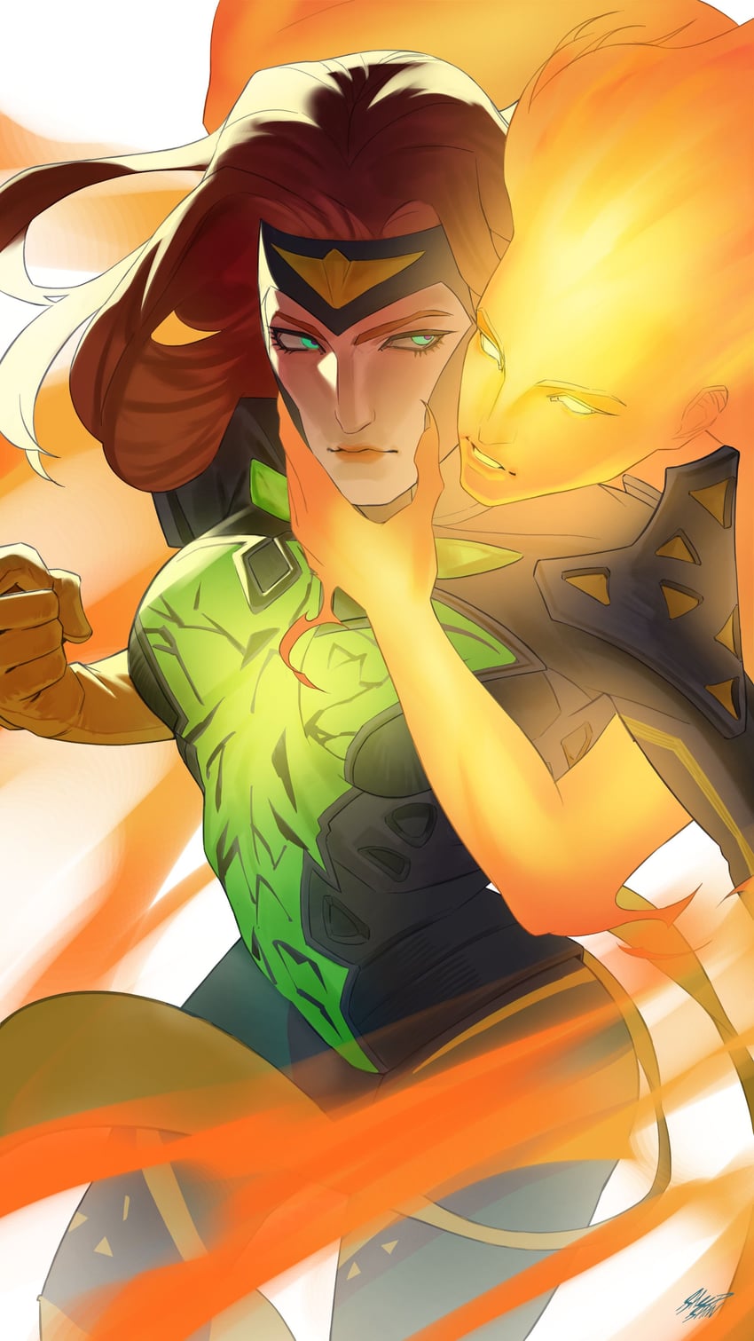 jean grey and phoenix (marvel and 2 more) drawn by sheep_shin