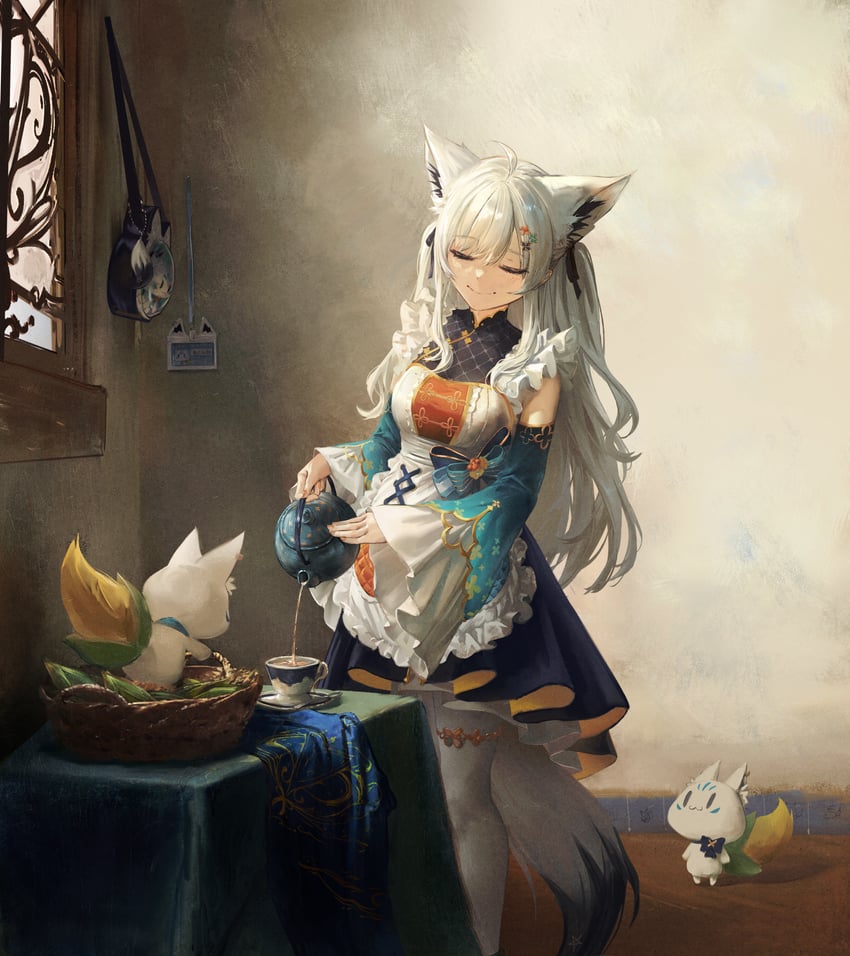 shirakami fubuki and sukonbu (hololive and 1 more) drawn by hyde_(tabakko)