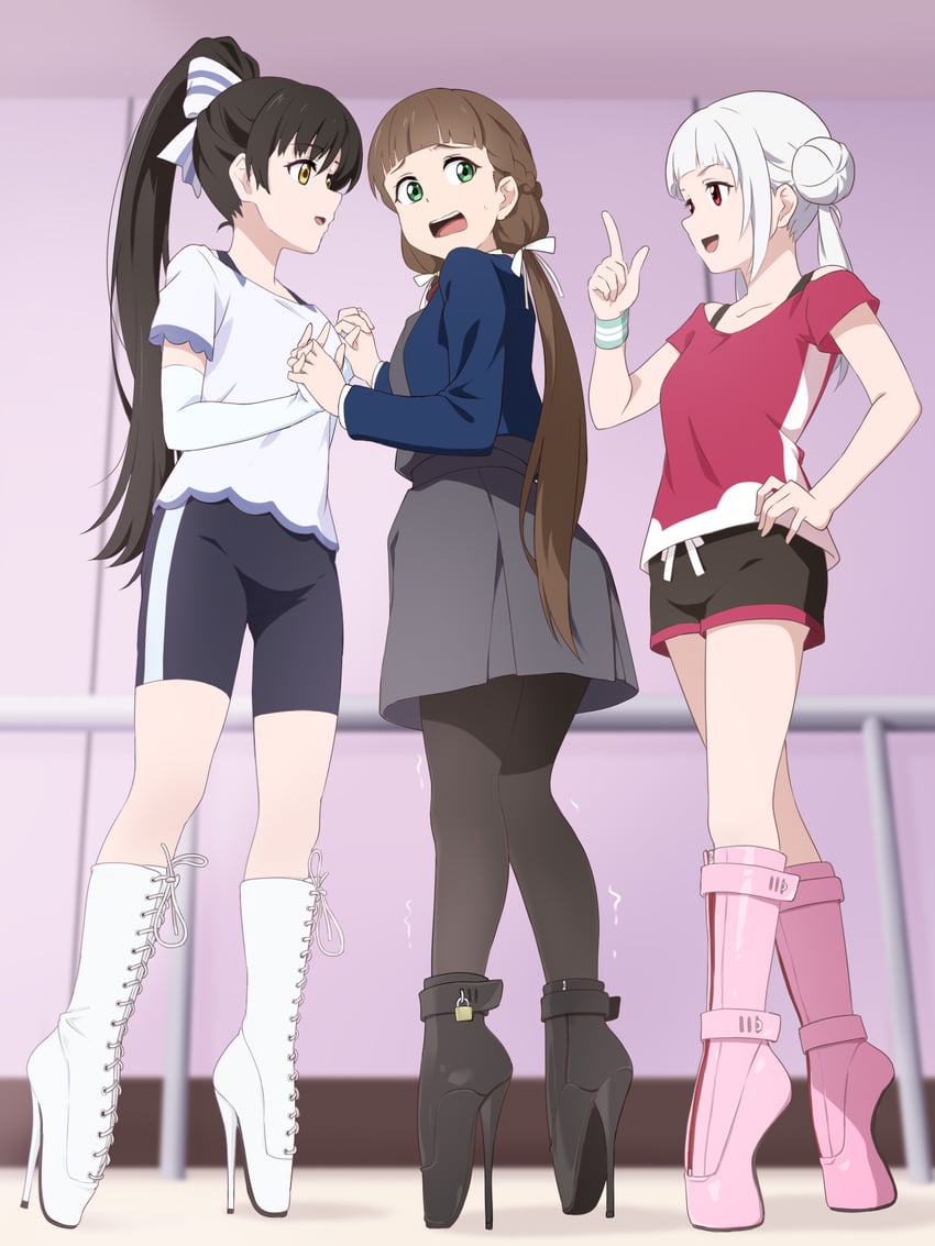 arashi chisato, hazuki ren, and sakurakoji kinako (love live! and 1 more) drawn by laofuzi_dai_bansho