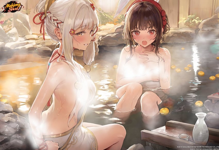 kaguyahime and fu ji (mahjong soul) drawn by ame_(uten_cancel)