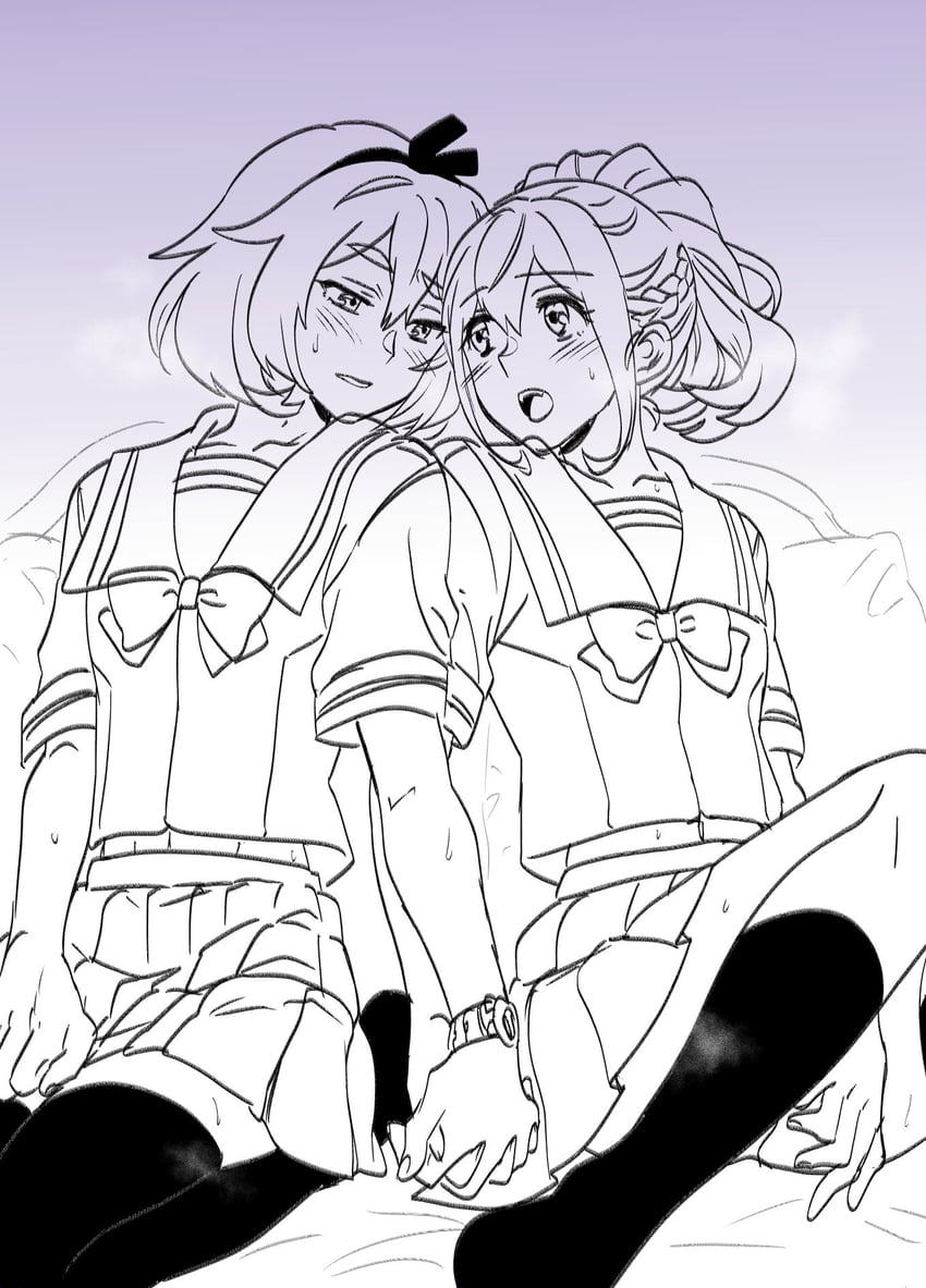 senomiya akiho and yashio kaito (science adventure and 1 more) drawn by ikuhashi_muiko