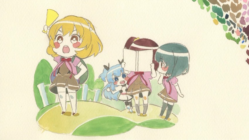 noel, komiya nonoka, mizusaka yuzuki, and shiihara koharu (sora no method) drawn by fen