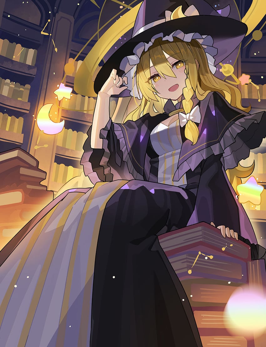 kirisame marisa and patchouli knowledge (touhou) drawn by falken_(yutozin)