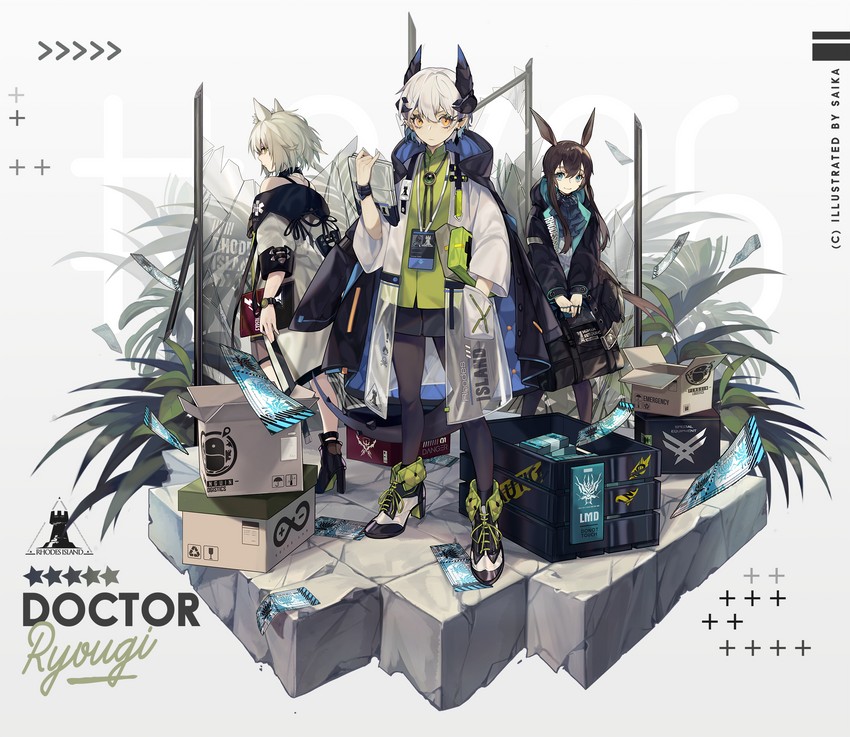 doctor, amiya, kal'tsit, and female doctor (original and 1 more) drawn by navvvtis