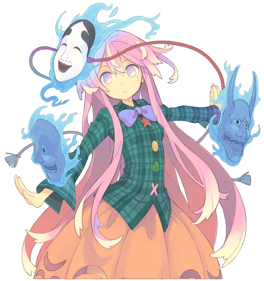 hata no kokoro (touhou) drawn by morino_hon