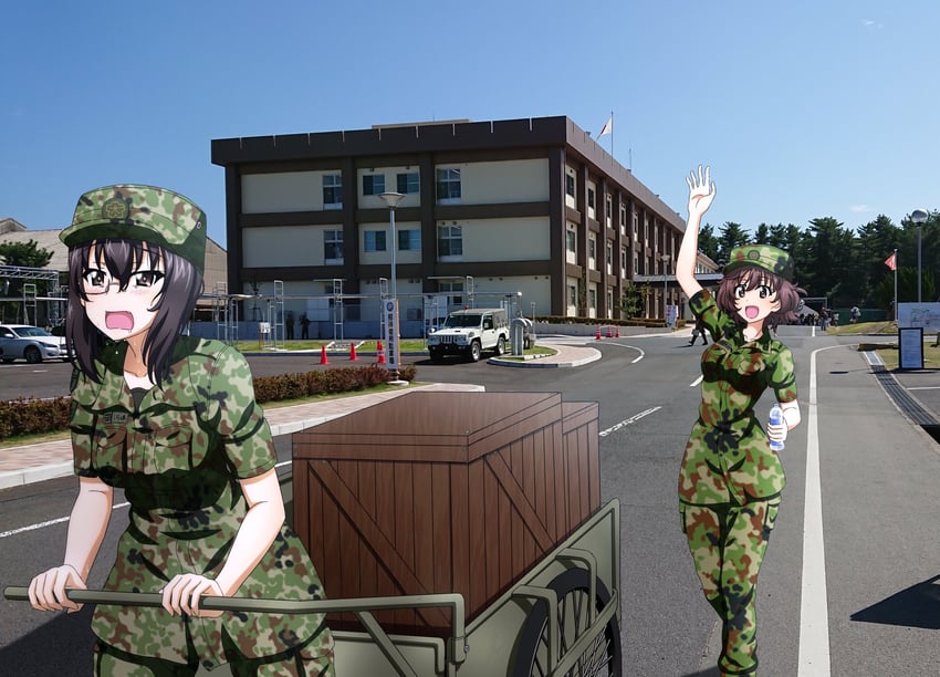 akiyama yukari and kawashima momo (girls und panzer) drawn by key_(gaigaigai123)