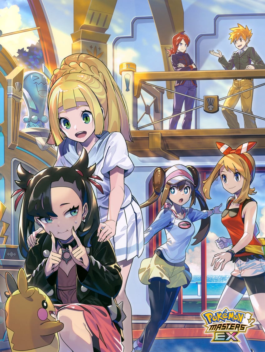 lillie, may, rosa, marnie, blue oak, and 3 more (pokemon and 9 more) drawn by zounose