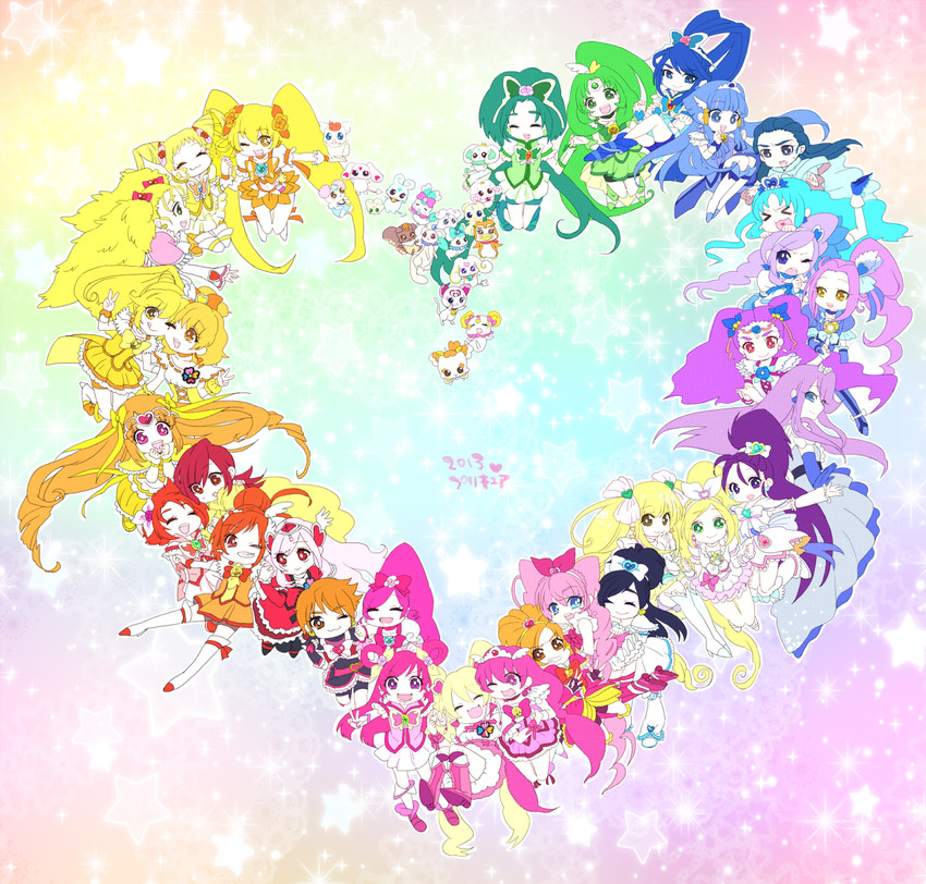 midorikawa nao, kise yayoi, aoki reika, hino akane, houjou hibiki, and 75 more (precure and 11 more) drawn by sasaki03