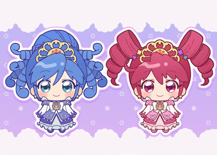 fine and rein (fushigiboshi no futago hime) drawn by umiyuki_(umi_chu)