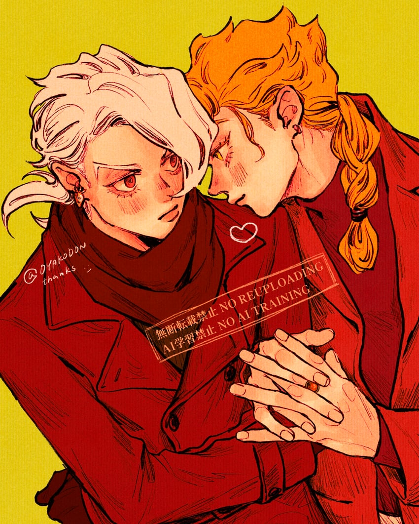 giorno giovanna and pannacotta fugo (jojo no kimyou na bouken and 1 more) drawn by okokoro_zaiku
