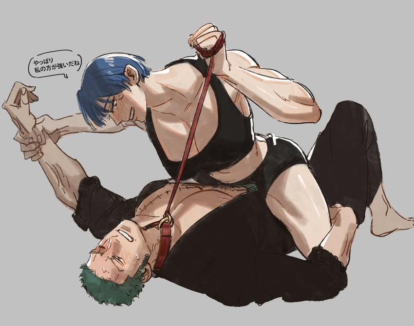 roronoa zoro and shimotsuki kuina (one piece) drawn by mcbuckwheat