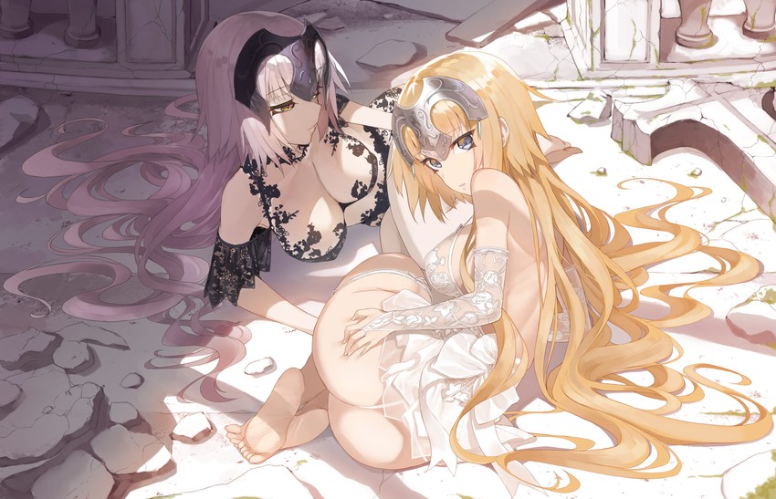 jeanne d'arc alter and jeanne d'arc (fate and 2 more) drawn by throtem