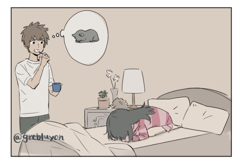 miyamizu mitsuha and tachibana taki (kimi no na wa.) drawn by su_(grebluyon)