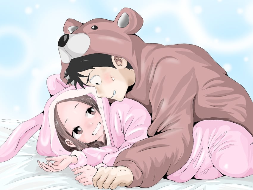 takagi-san and nishikata (karakai jouzu no takagi-san and 1 more) drawn by hatomugi_(user_datj4345)