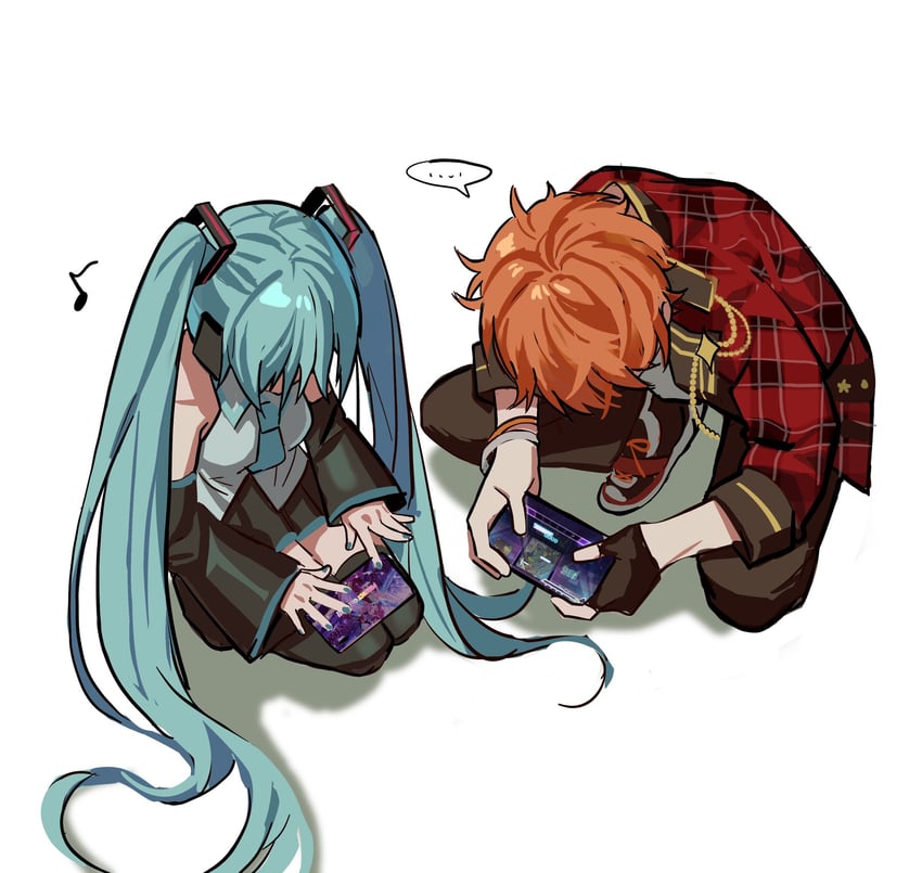 hatsune miku and akehoshi subaru (vocaloid and 2 more) drawn by betti_(xx_betti)