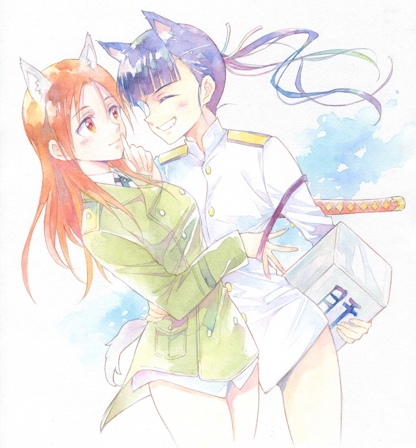 sakamoto mio and minna-dietlinde wilcke (world witches series and 1 more) drawn by agahari