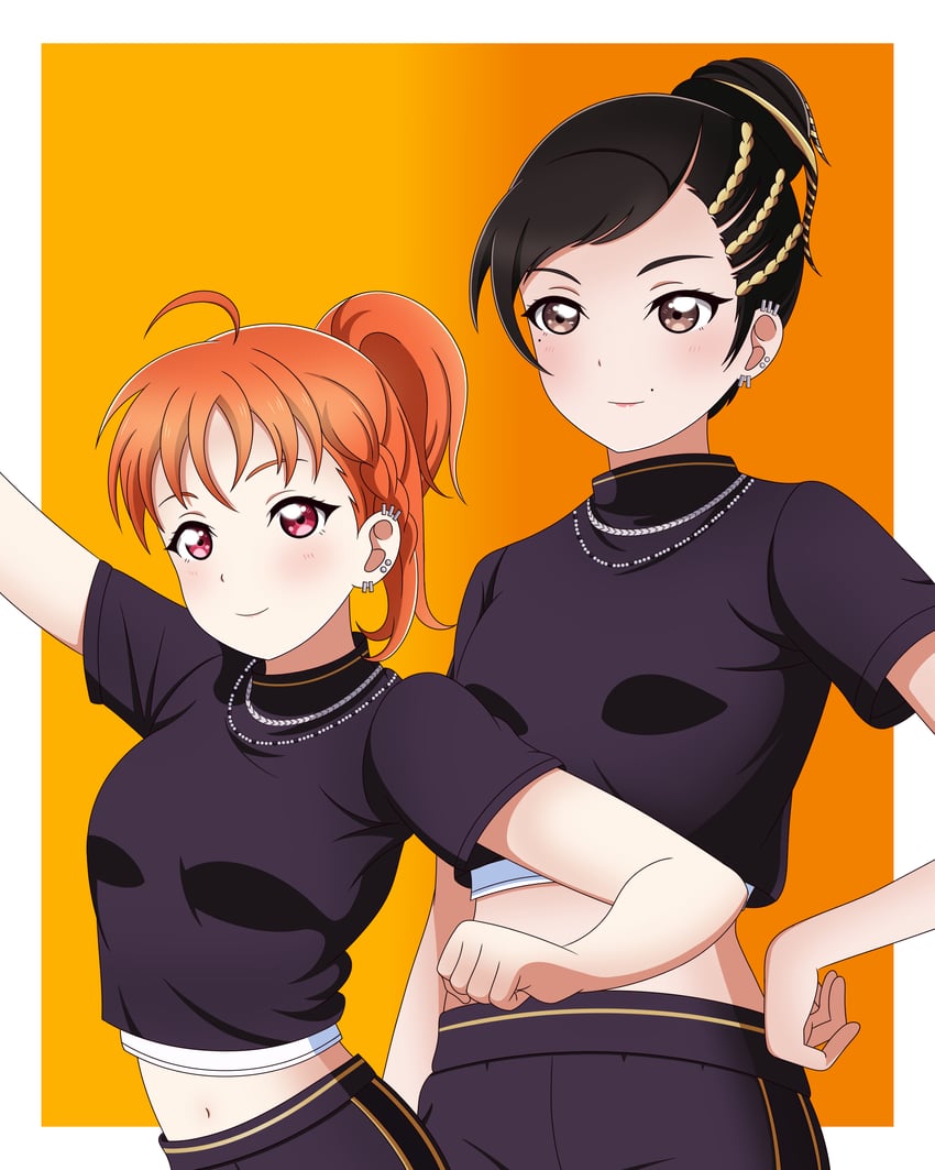 takami chika, inami anju, and fujinomiya chitose (love live! and 3 more) drawn by user_kryk2542